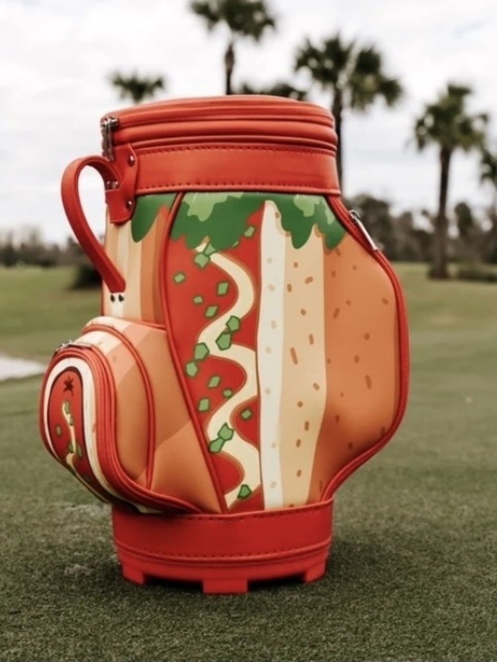 Novelty Sandwich-Print Orange Golf Bag by